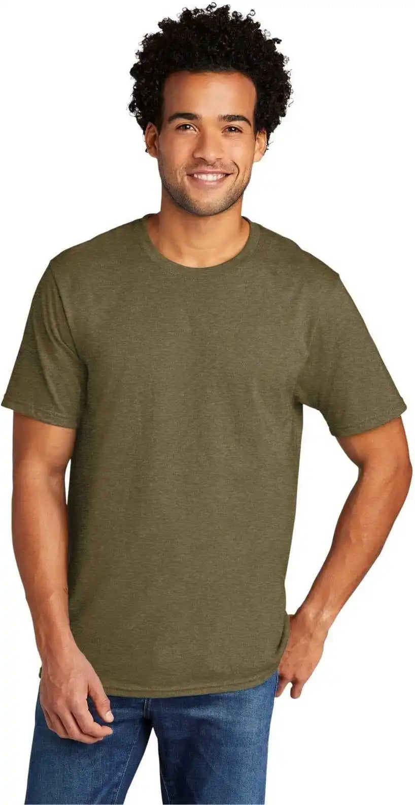 Port &amp; Company Pc330 Tri Blend Tee Coyote Brown Heather