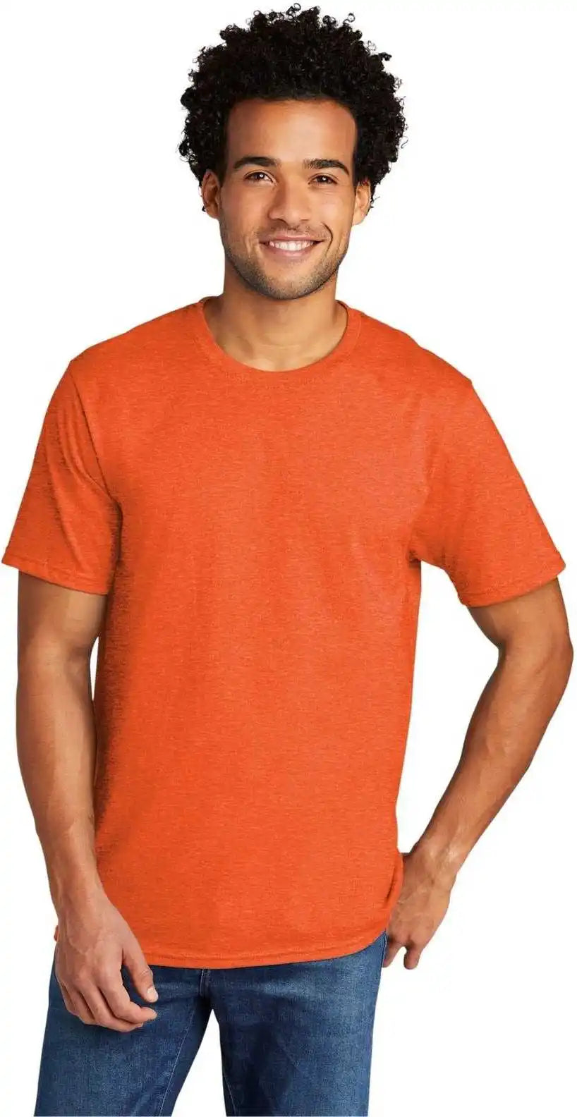 Port & Company Pc330 Tri Blend Tee Deep Orange Heather