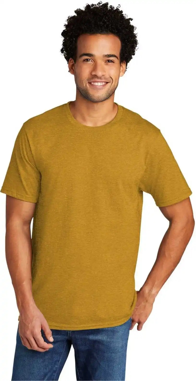 Port &amp; Company Pc330 Tri Blend Tee Ochre Yellow Heather