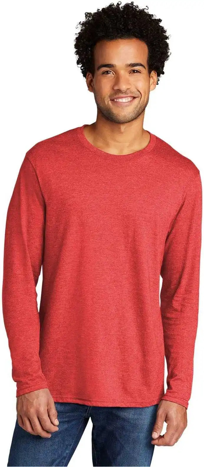 Port & Company Pc330ls Tri-blend Long Sleeve Tee - Bright Red Heather