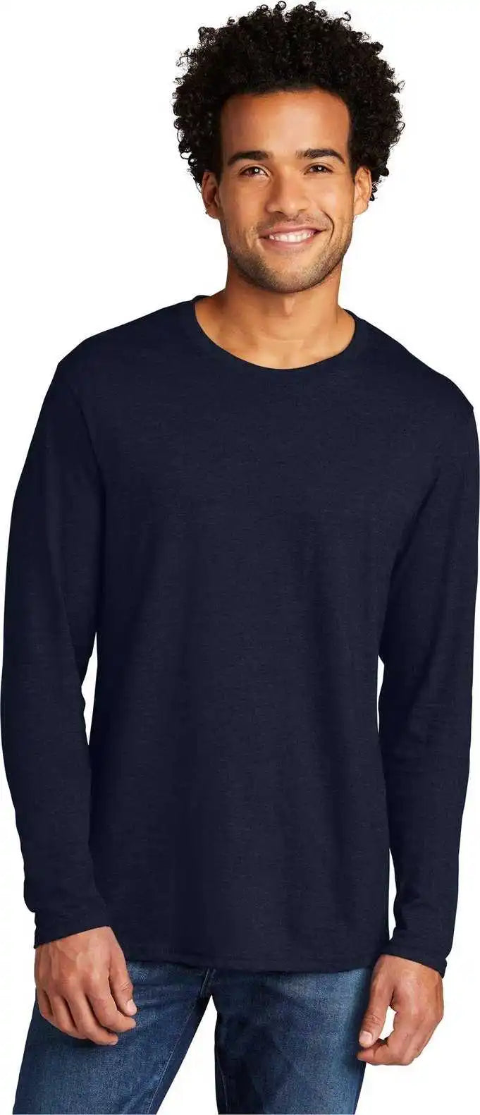 Port & Company Pc330ls Tri Blend Long Sleeve Tee Deep Navy