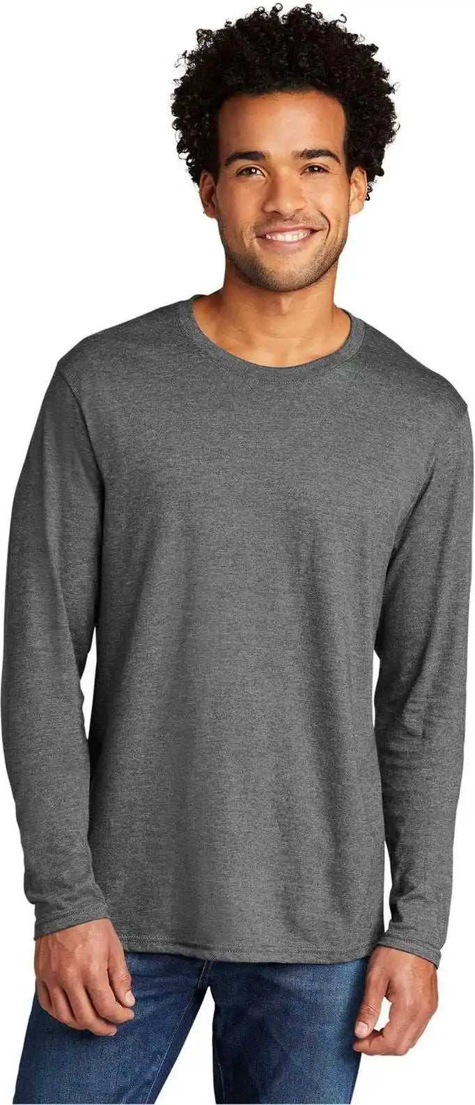 Port &amp; Company Pc330ls Tri Blend Long Sleeve Tee Graphite Heather