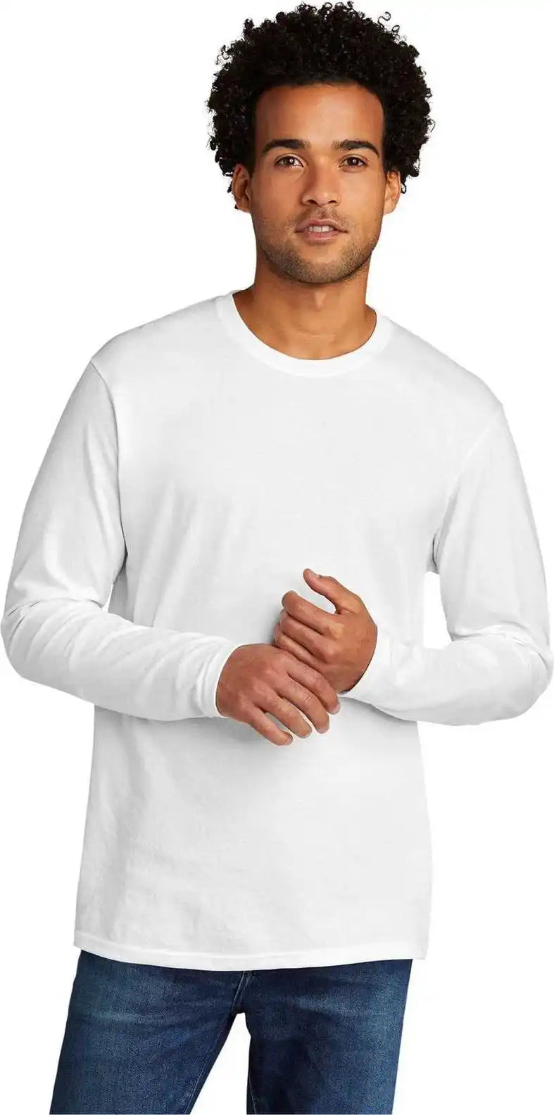 Port & Company Pc330ls Tri Blend Long Sleeve Tee White