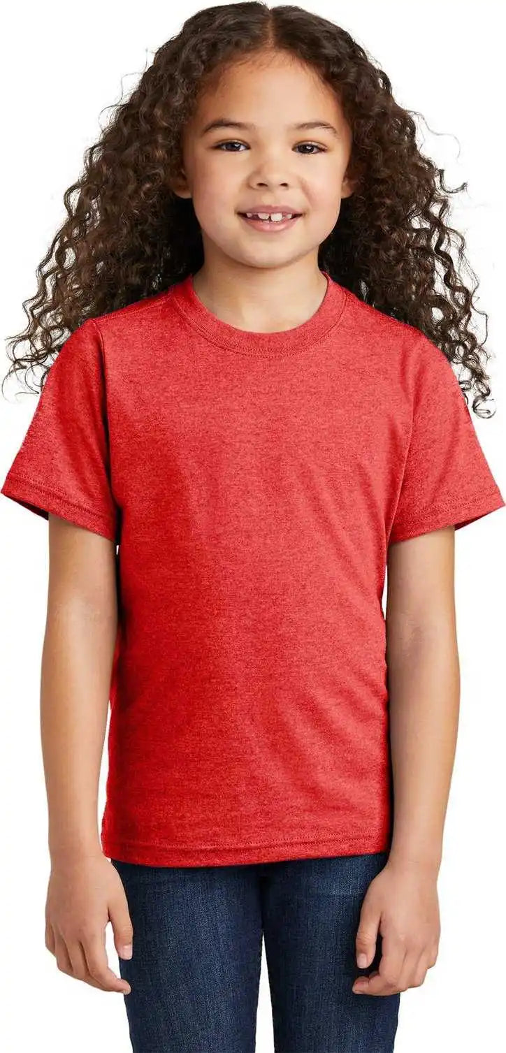 Port & Company Pc330y Youth Tri Blend Tee Bright Red Heather