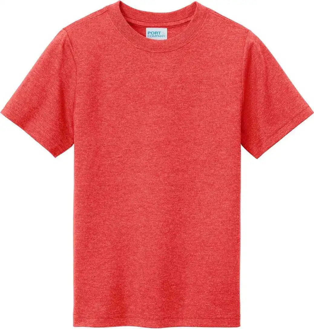 Port & Company Pc330y Youth Tri Blend Tee Bright Red Heather