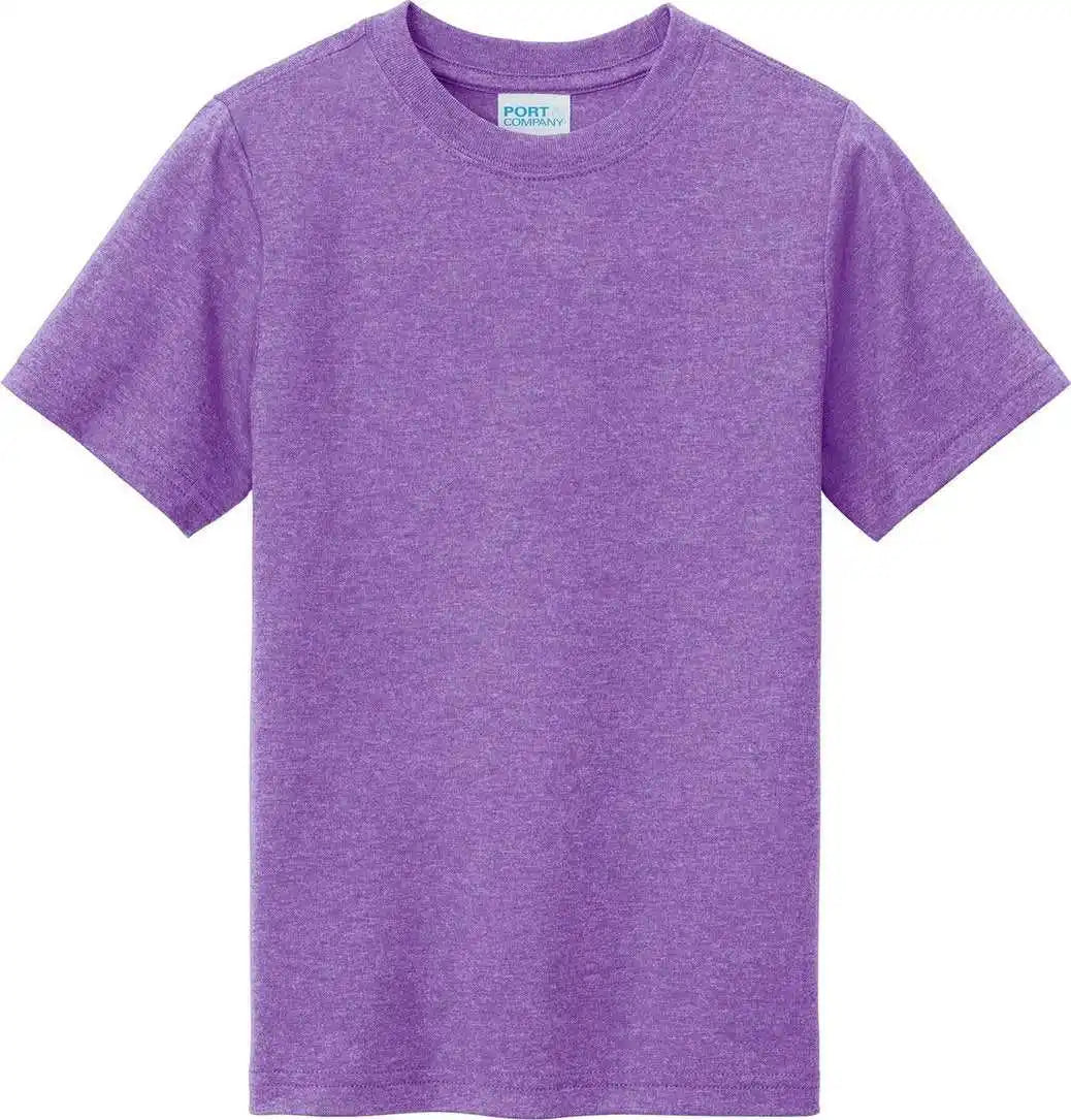 Port &amp; Company Pc330y Youth Tri Blend Tee Team Purple Heather