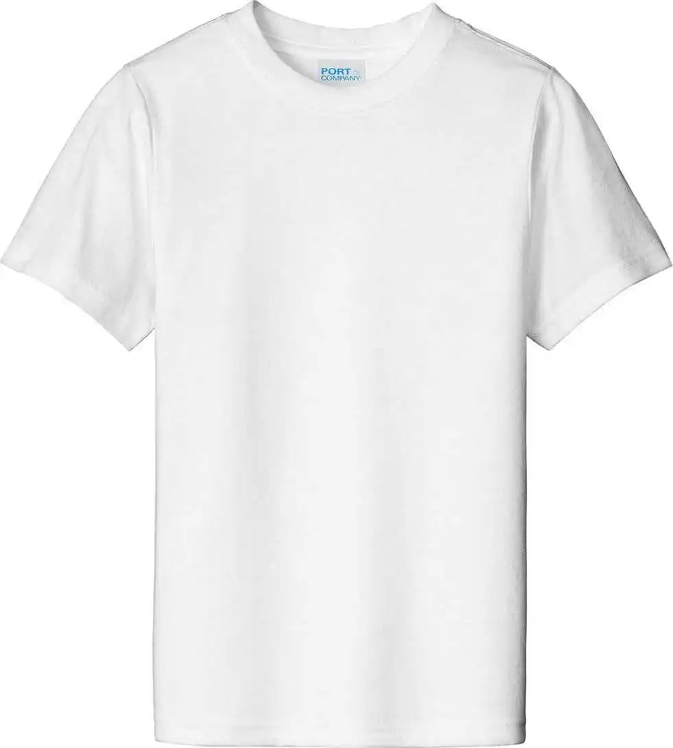 Port & Company Pc330y Youth Tri Blend Tee White