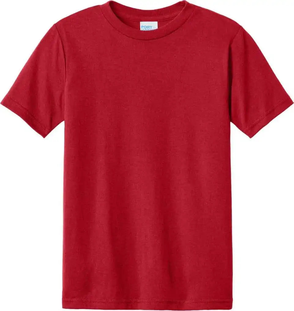 Port & Company Pc340y Youth Cvc Tee - Red