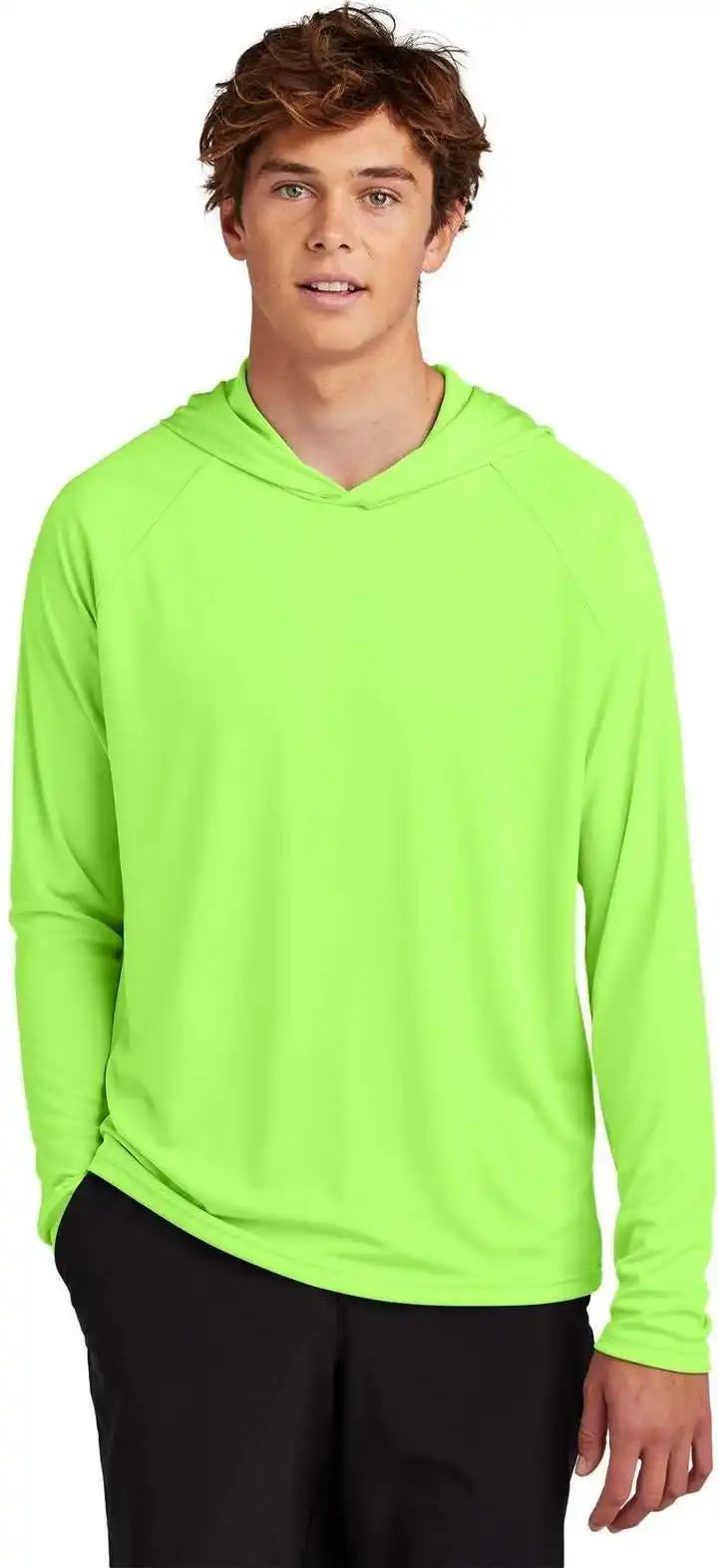 Port & Company Pc380h Performance Pullover Hooded Tee Neon Green