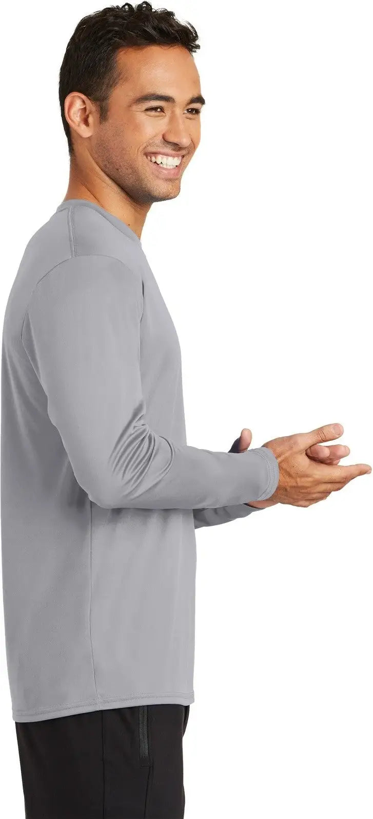 Port & Company Pc380ls co Long Sleeve Performance Tee - Silver
