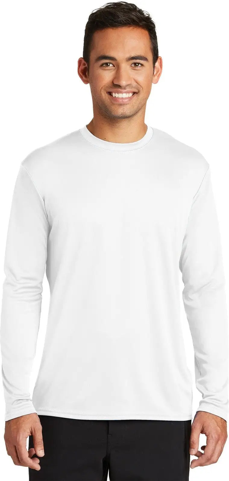 Port & Company Pc380ls co Long Sleeve Performance Tee - White - Adult s
