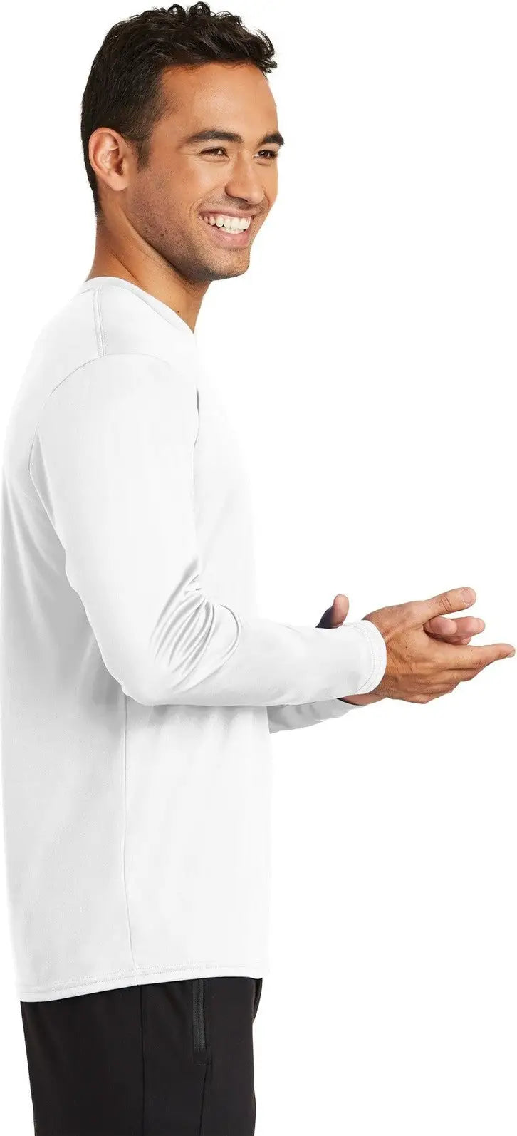 Port & Company Pc380ls co Long Sleeve Performance Tee - White