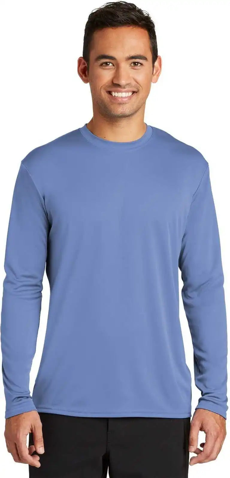 Port &amp; Company Pc380ls Long Sleeve Performance Tee Carolina Blue