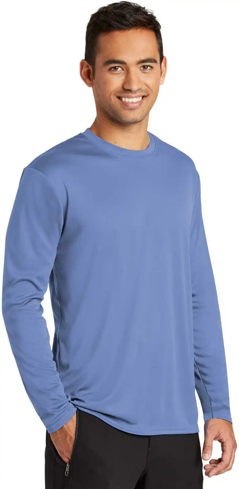 Port &amp; Company Pc380ls Long Sleeve Performance Tee Carolina Blue
