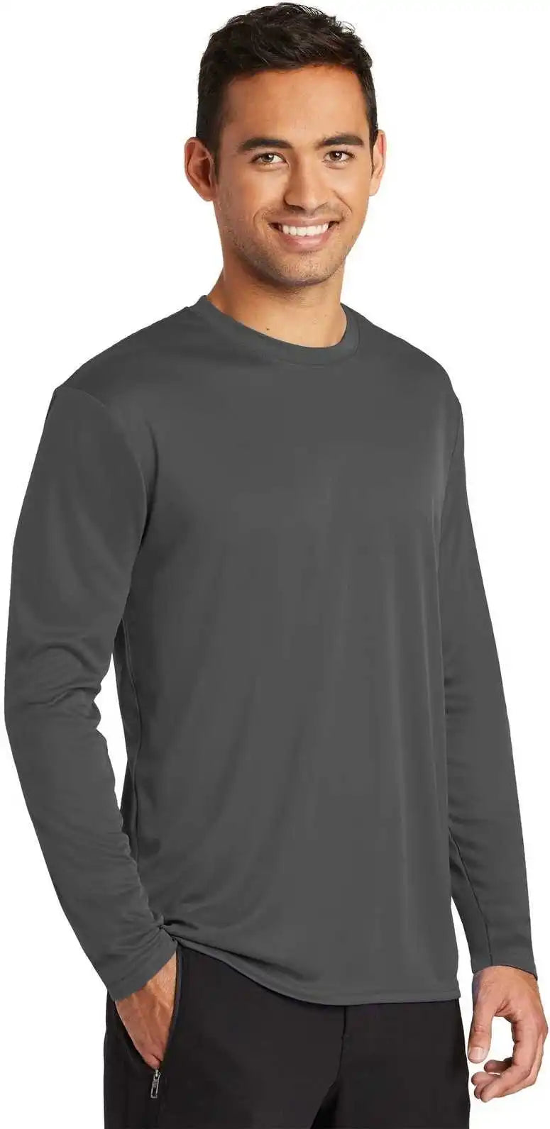 Port & Company Pc380ls Long Sleeve Performance Tee - Charcoal