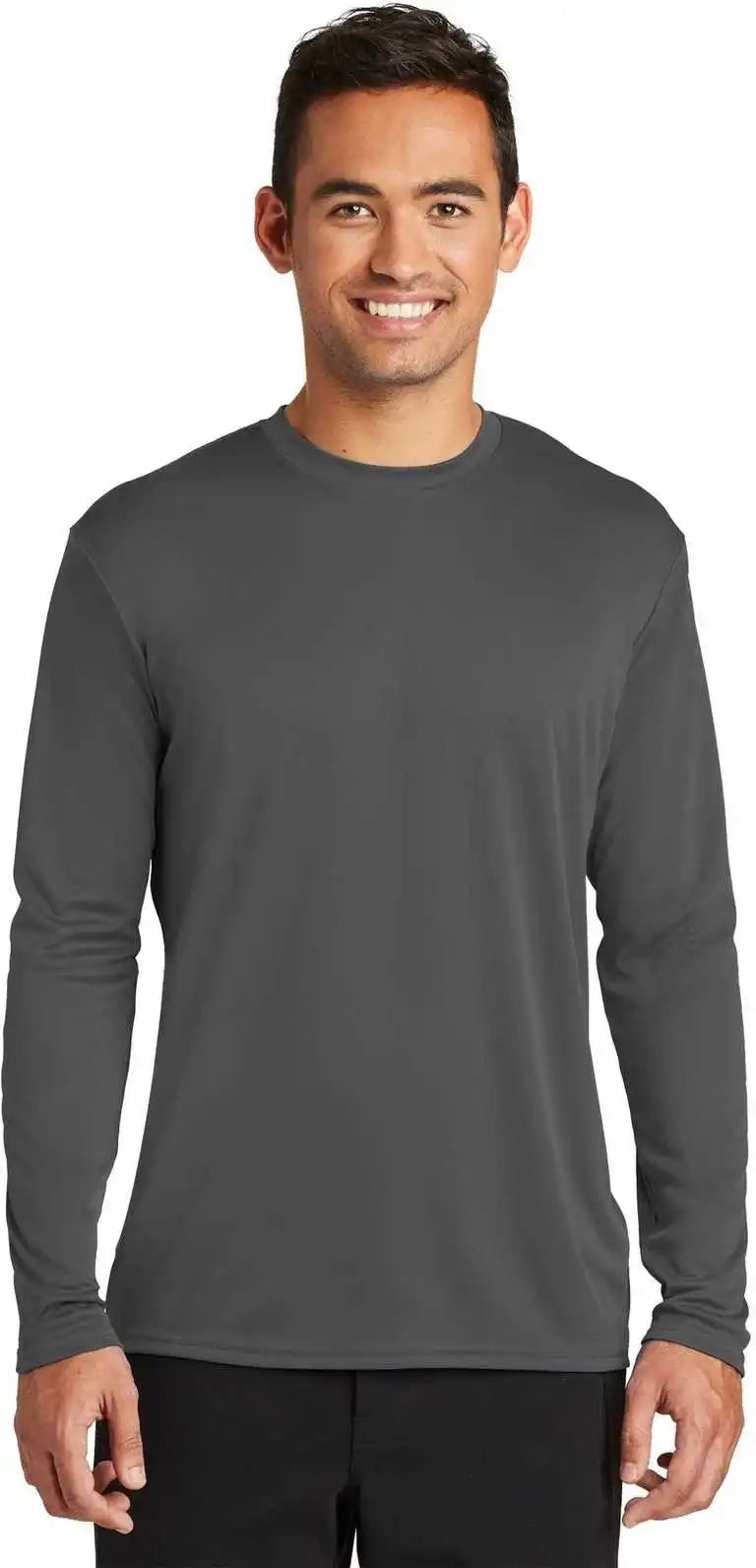 Port & Company Pc380ls Long Sleeve Performance Tee - Charcoal