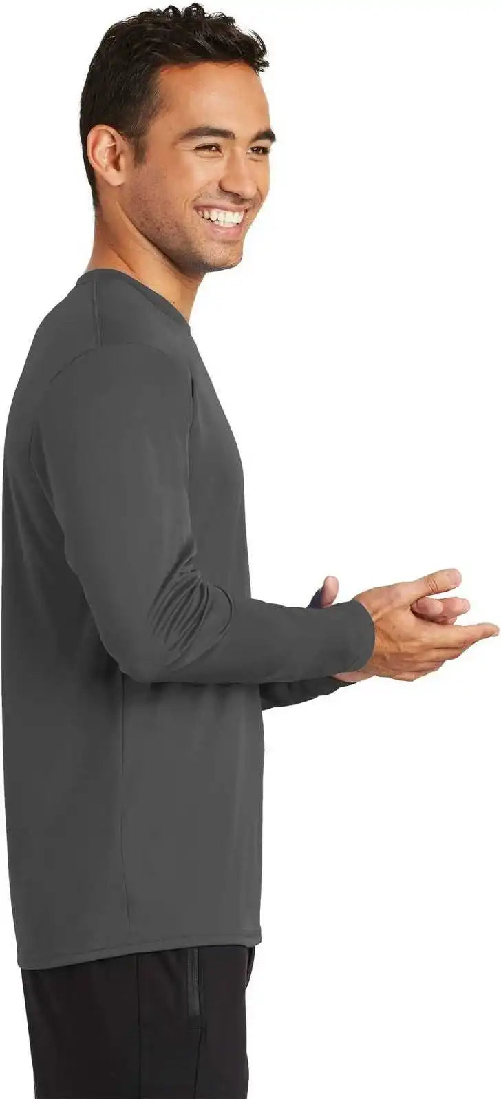 Port & Company Pc380ls Long Sleeve Performance Tee - Charcoal