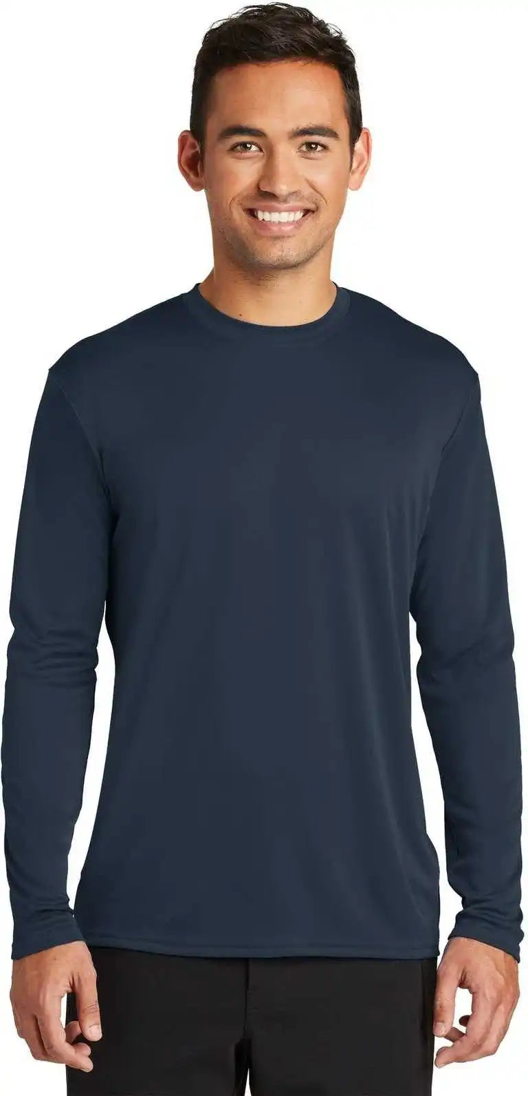 Port & Company Pc380ls Long Sleeve Performance Tee Deep Navy