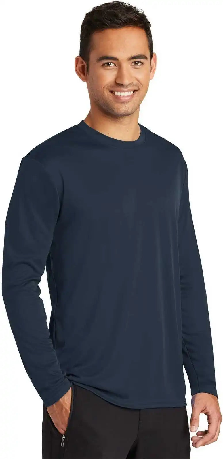 Port & Company Pc380ls Long Sleeve Performance Tee - Deep Navy