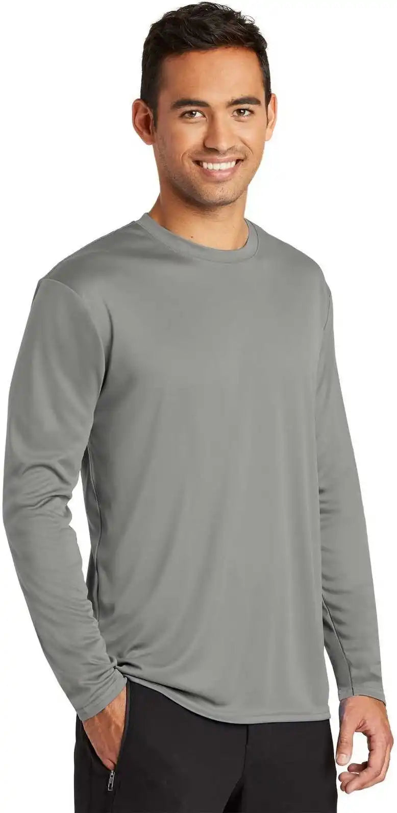Port & Company Pc380ls Long Sleeve Performance Tee - Gray Concrete