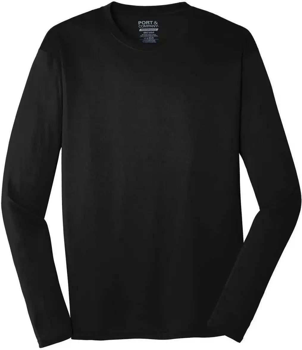 Port & Company Pc380ls Long Sleeve Performance Tee - Jet Black