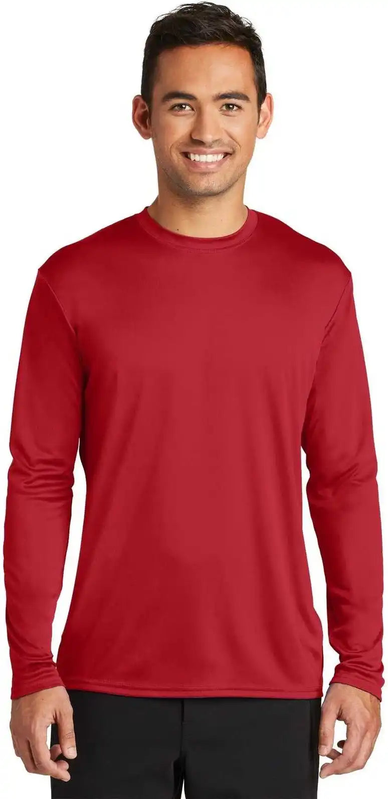 Port & Company Pc380ls Long Sleeve Performance Tee Red