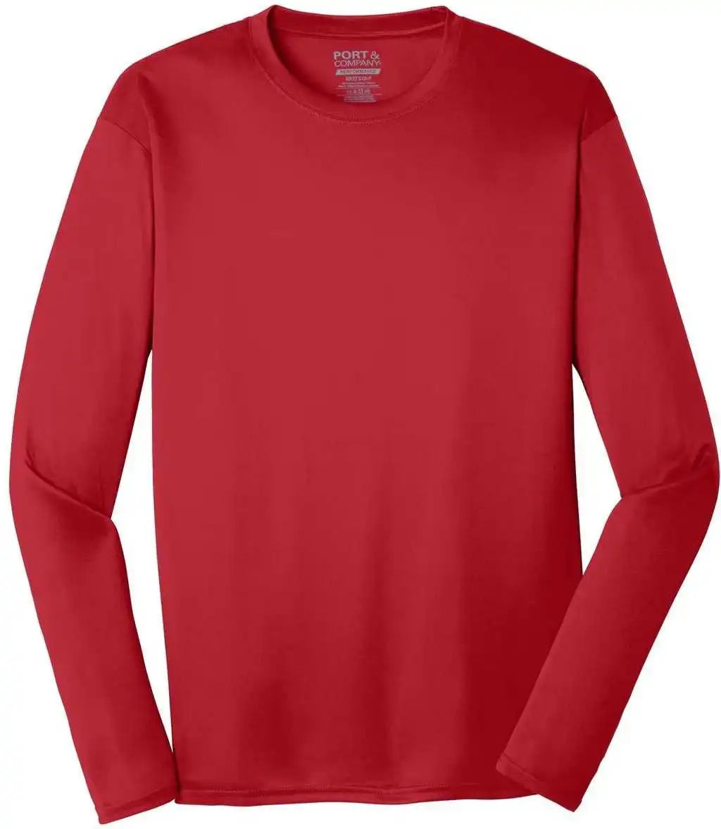 Port & Company Pc380ls Long Sleeve Performance Tee - Red