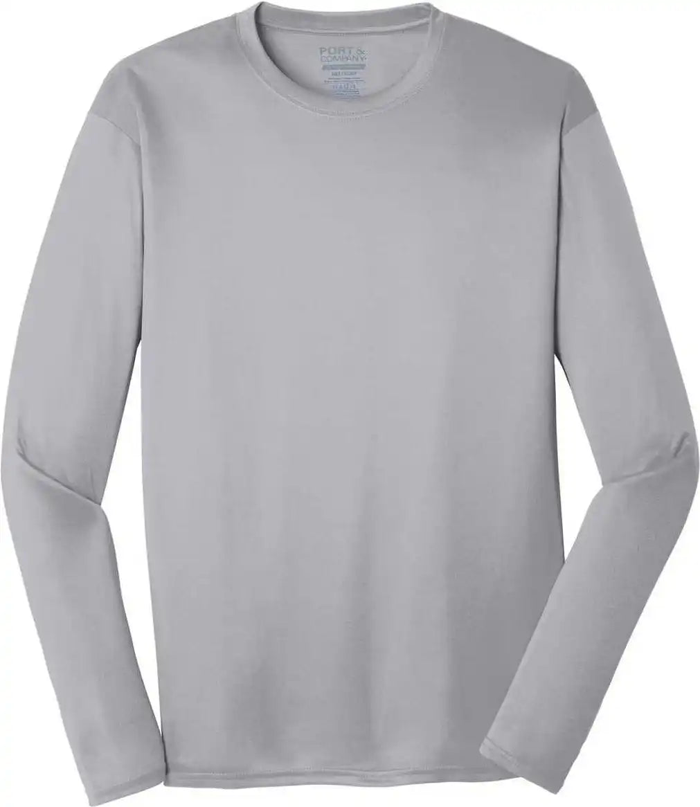 Port &amp; Company Pc380ls Long Sleeve Performance Tee Silver