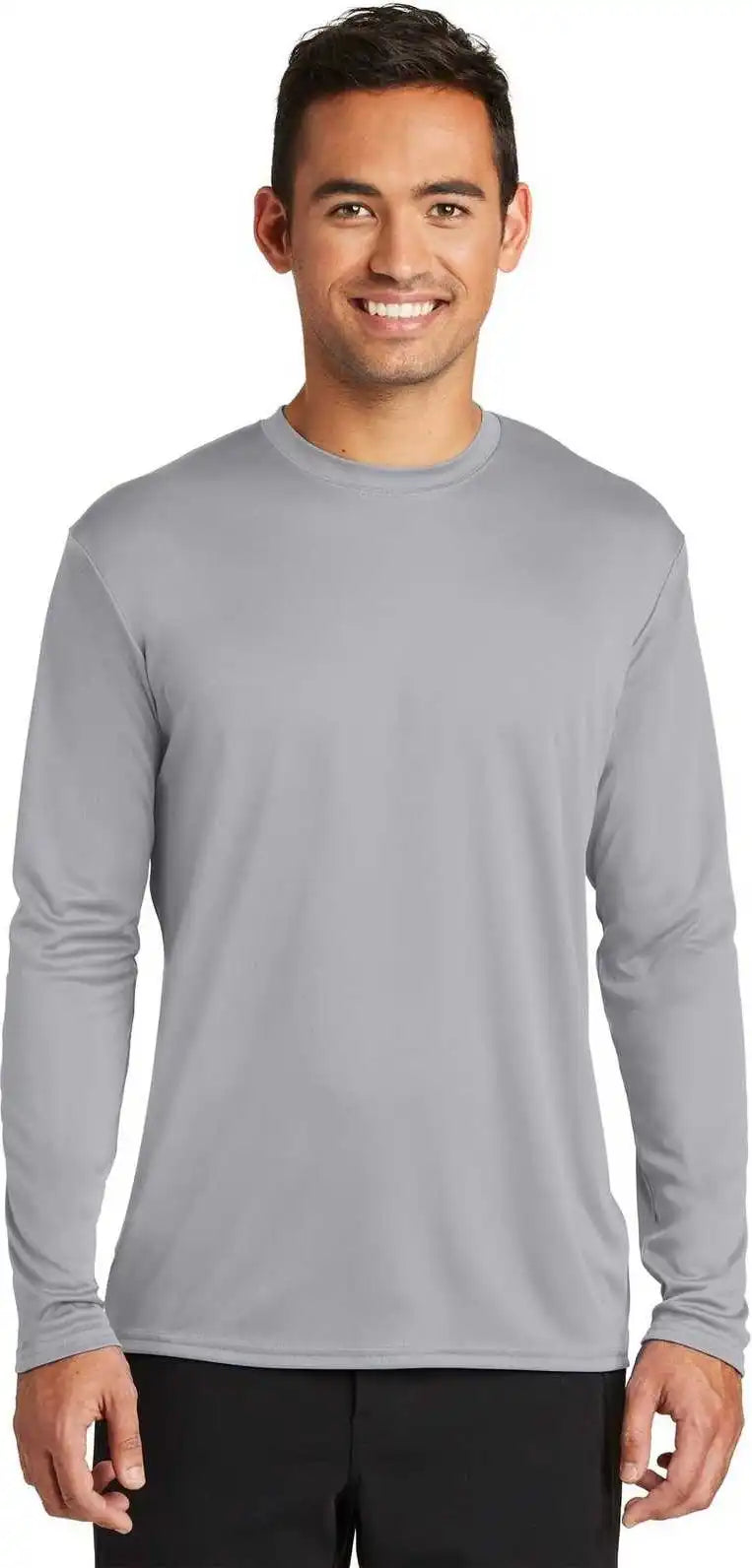 Port & Company Pc380ls Long Sleeve Performance Tee Silver