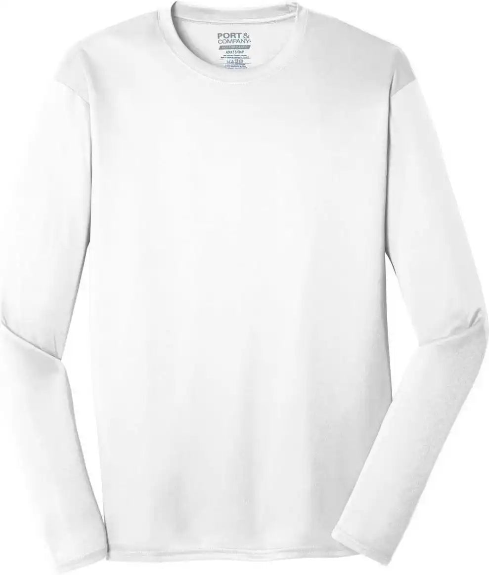 Port & Company Pc380ls Long Sleeve Performance Tee - White