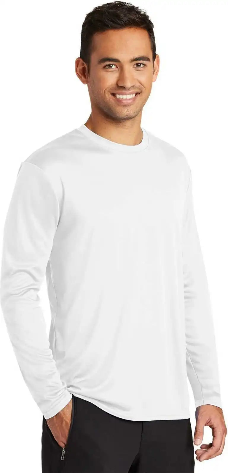 Port & Company Pc380ls Long Sleeve Performance Tee - White