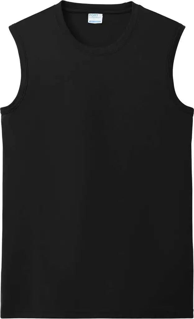 Port &amp; Company Pc380sl Performance Sleeveless Tee Jet Black