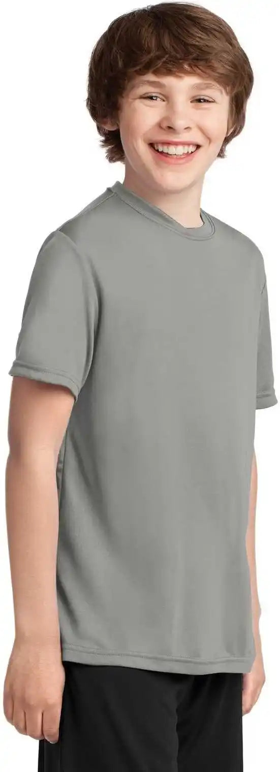 Port &amp; Company Pc380y Youth Performance Tee Gray Concrete