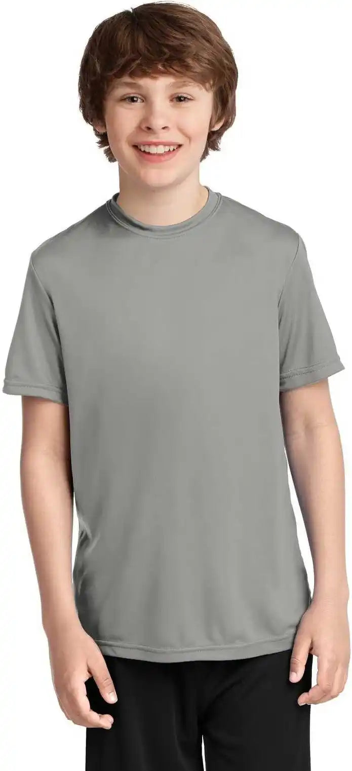 Port & Company Pc380y Youth Performance Tee Gray Concrete