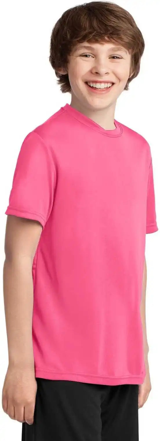 Port &amp; Company Pc380y Youth Performance Tee Neon Pink
