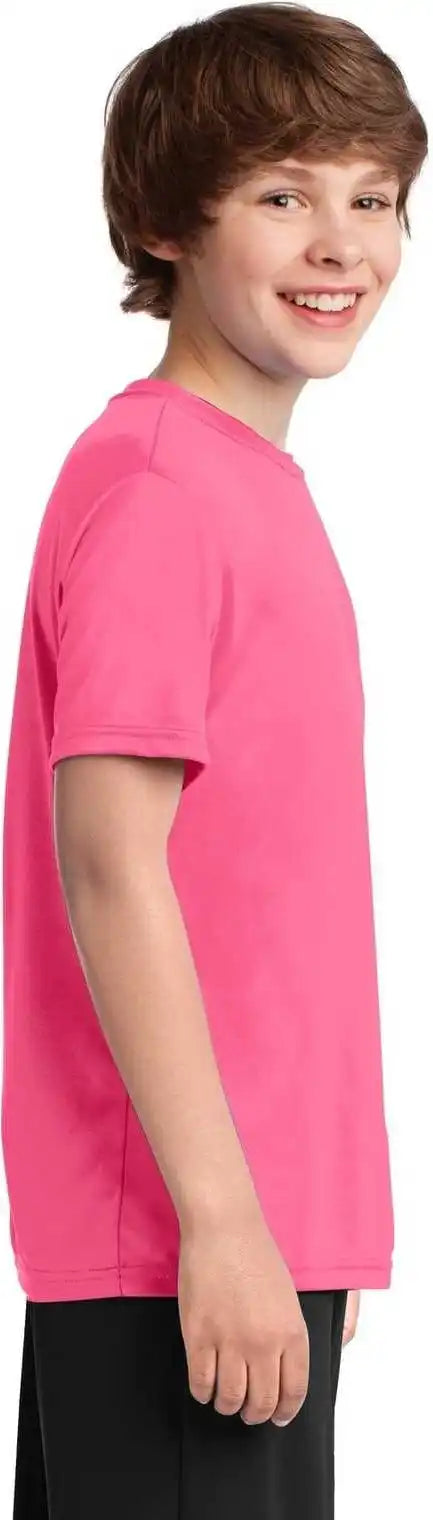 Port &amp; Company Pc380y Youth Performance Tee Neon Pink