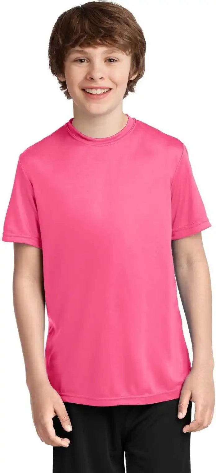 Port &amp; Company Pc380y Youth Performance Tee Neon Pink