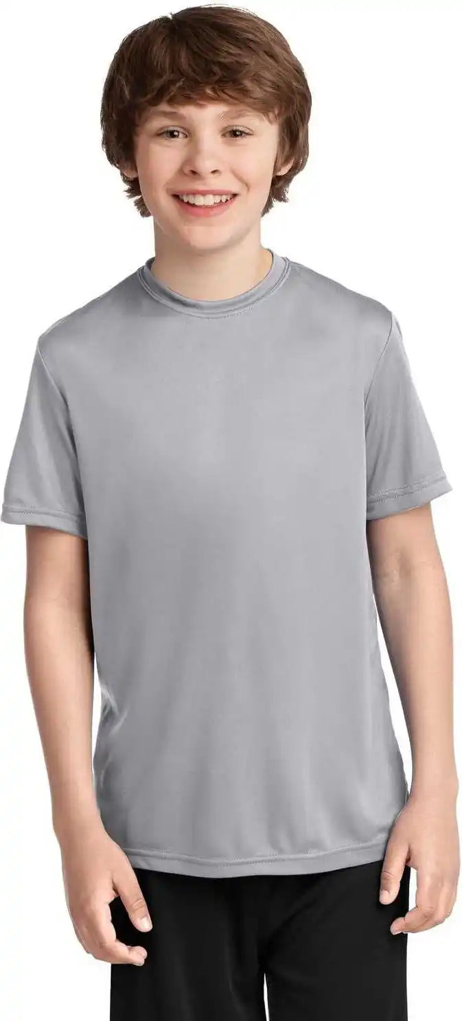 Port &amp; Company Pc380y Youth Performance Tee Silver