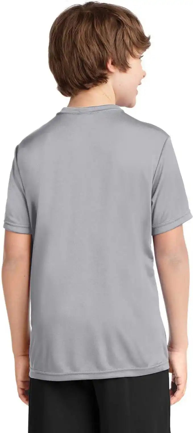 Port &amp; Company Pc380y Youth Performance Tee Silver