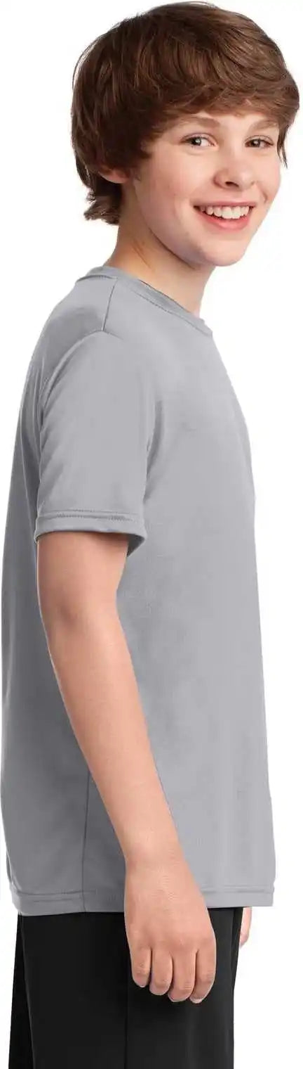 Port &amp; Company Pc380y Youth Performance Tee Silver