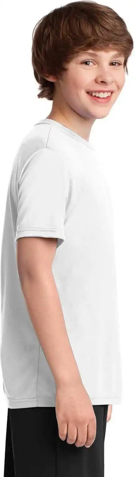 Port &amp; Company Pc380y Youth Performance Tee White