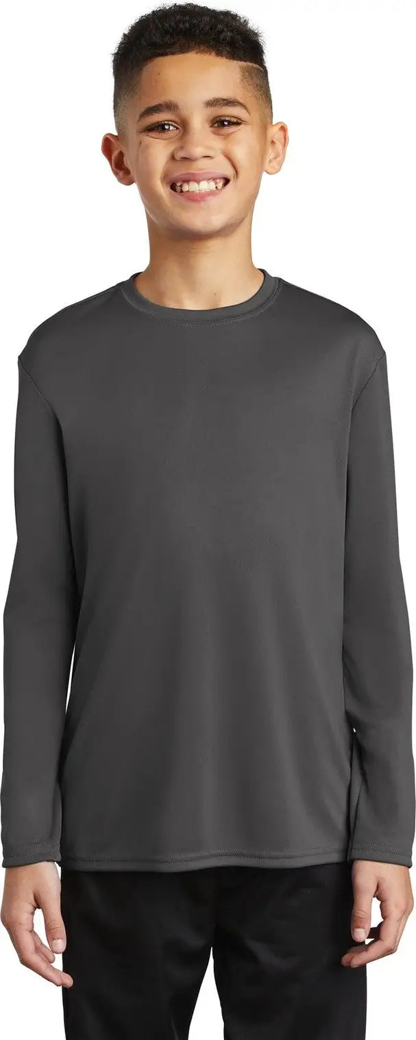 Port & Company Pc380yls co Youth Long Sleeve Performance Tee - Charcoal - Xs