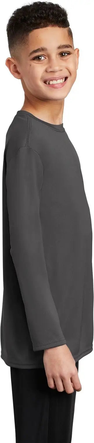 Port & Company Pc380yls co Youth Long Sleeve Performance Tee - Charcoal