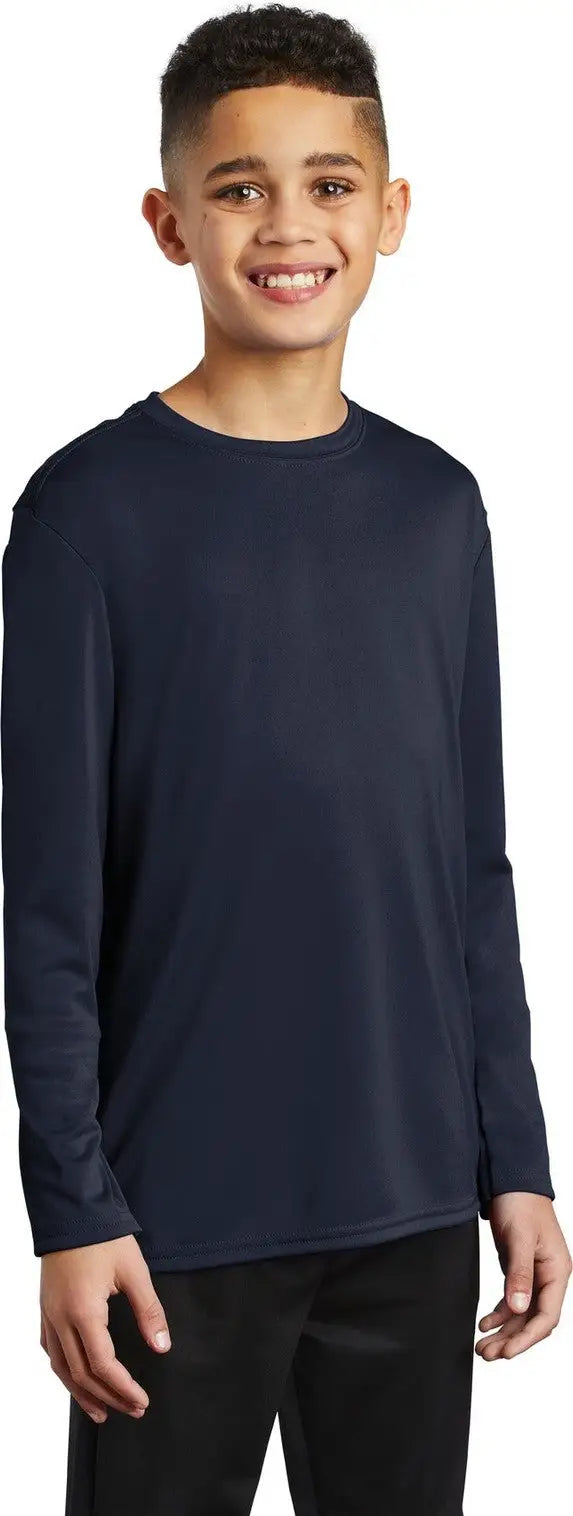 Port & Company Pc380yls co Youth Long Sleeve Performance Tee - Deep Navy