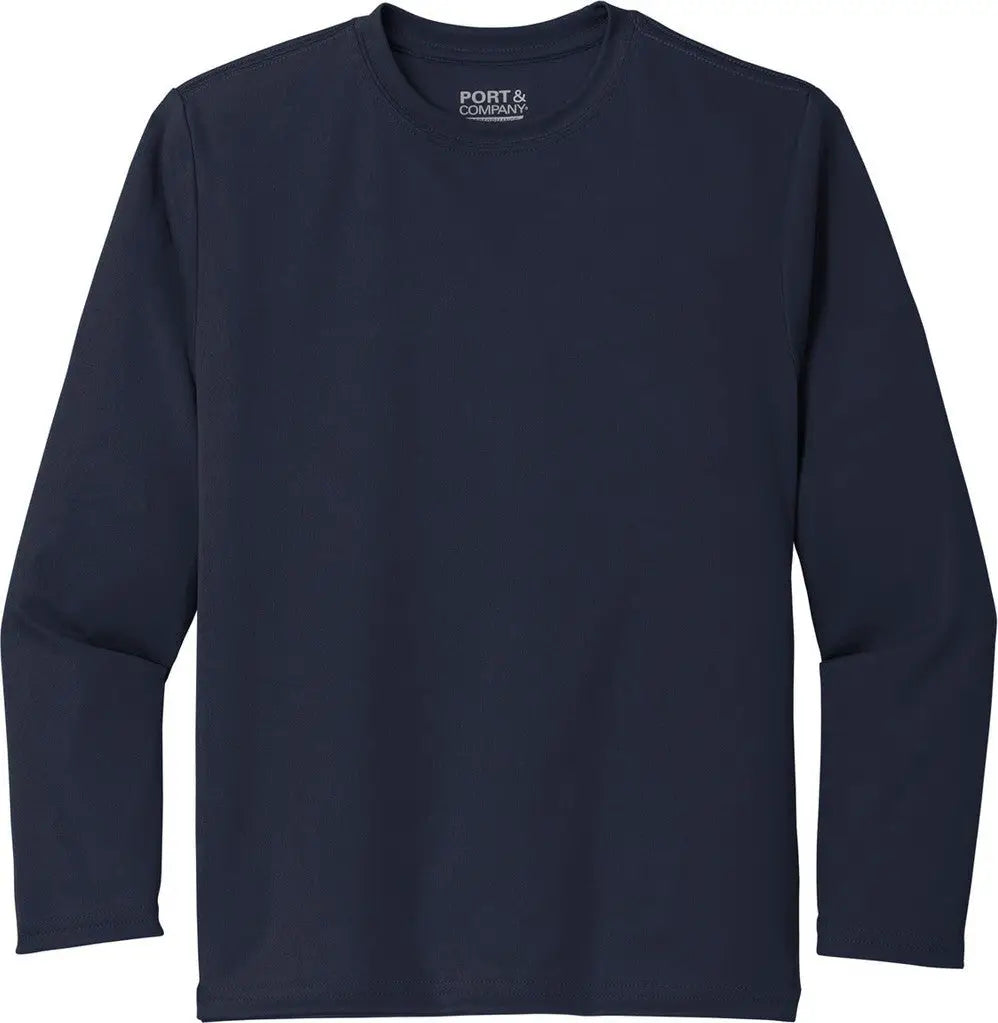 Port & Company Pc380yls co Youth Long Sleeve Performance Tee - Deep Navy