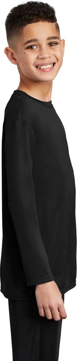Port & Company Pc380yls co Youth Long Sleeve Performance Tee - Jet Black