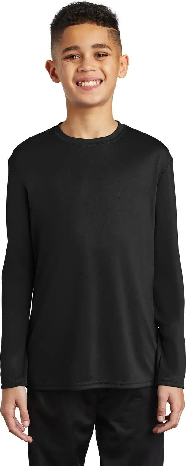 Port & Company Pc380yls co Youth Long Sleeve Performance Tee - Jet Black - Xs