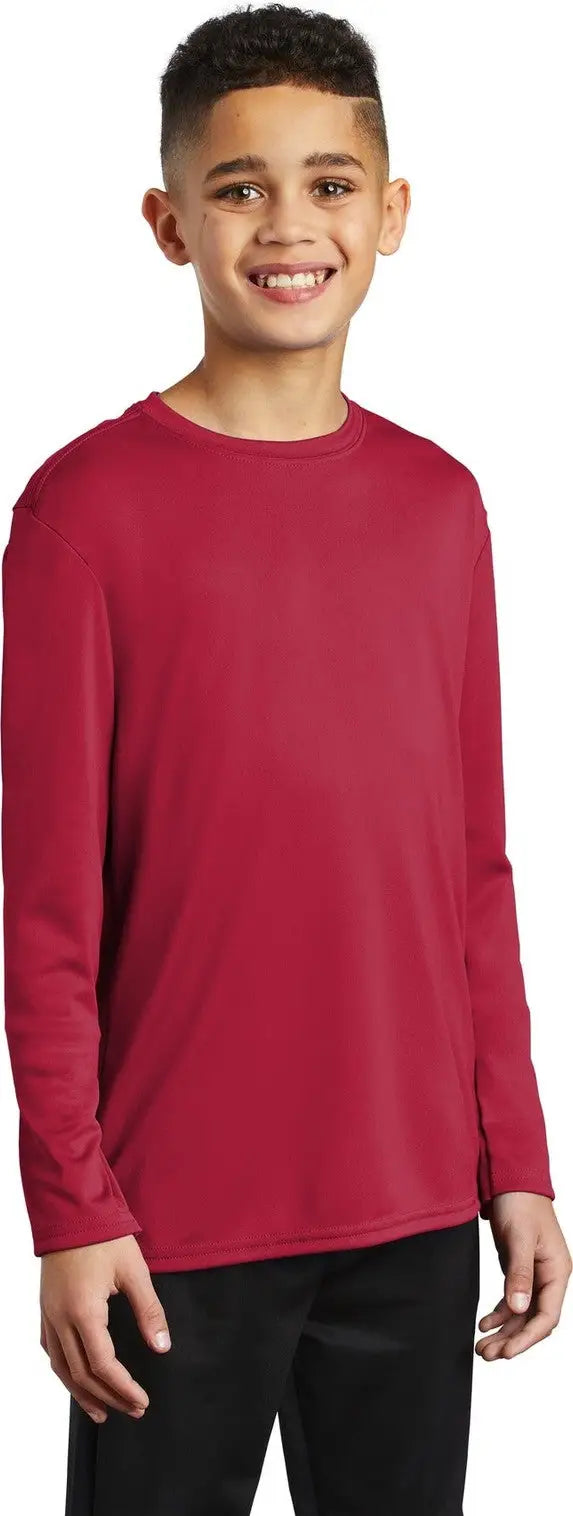 Port & Company Pc380yls co Youth Long Sleeve Performance Tee - Red