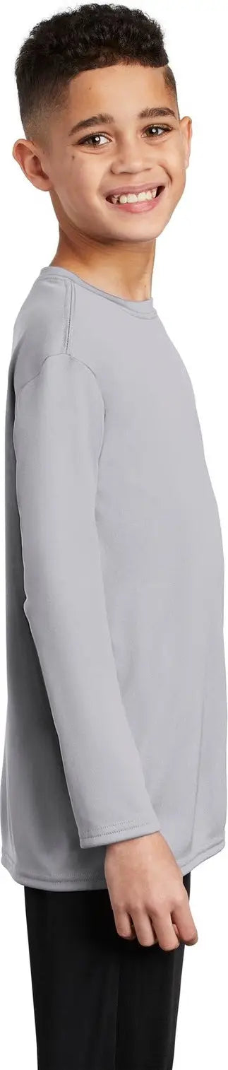 Port & Company Pc380yls co Youth Long Sleeve Performance Tee - Silver