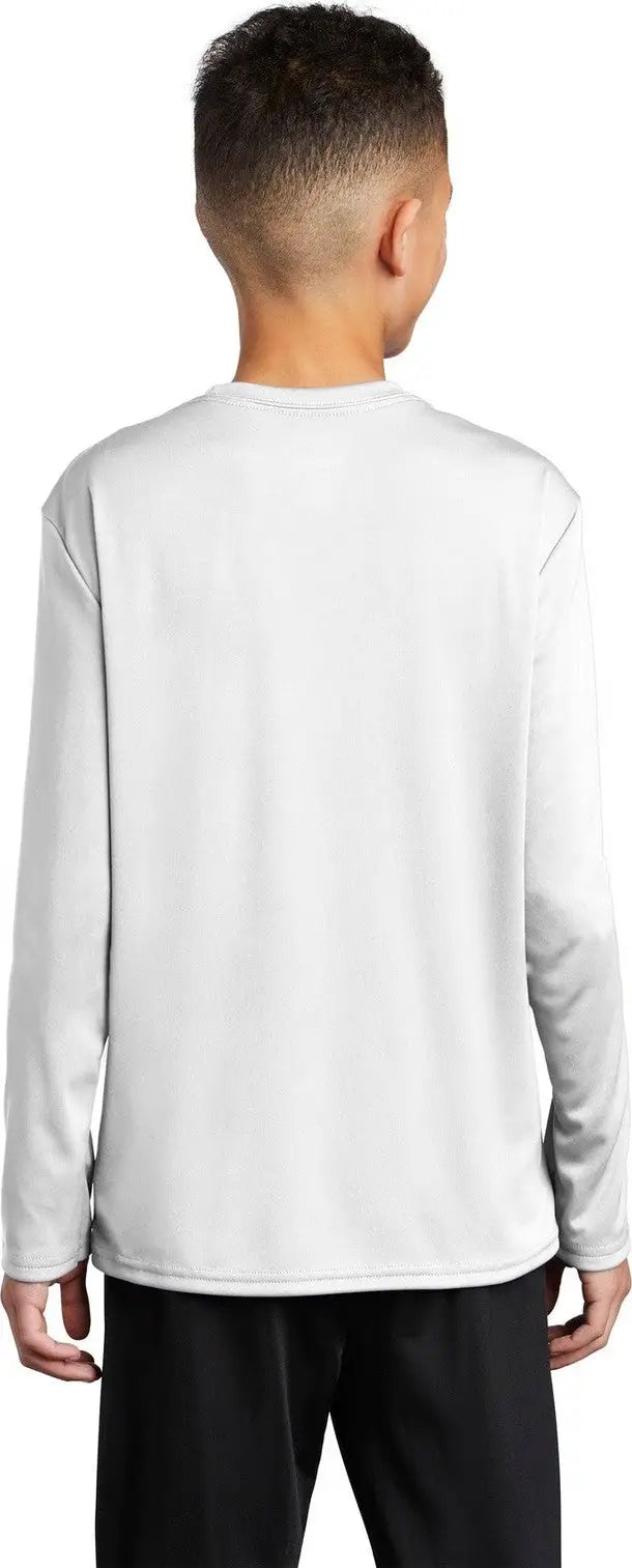 Port & Company Pc380yls co Youth Long Sleeve Performance Tee - White